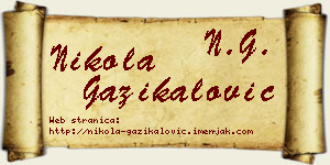 Nikola Gazikalović vizit kartica